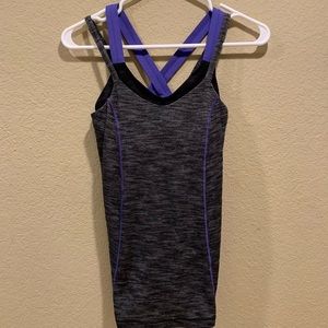 Lululemon gray and purple active tank